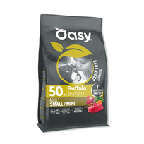 Oasy Grain Free Adult Small/Mini sausas pašaras su buivoliena mažų veislių šunims, 2 kg