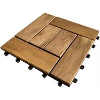 AMBIA GARDEN akacijos medienos terasos plytelės, 30 x 30 cm, 10 vnt