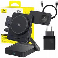 Įkroviklių rinkinys Baseus PicoGo AF21, Qi Wireless/USB Type-C, juoda sp., 35 W