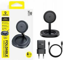 Įkroviklių rinkinys Baseus Baseus EnerFill FF11, Qi Wireless/USB Type-C, juoda sp., 15 W