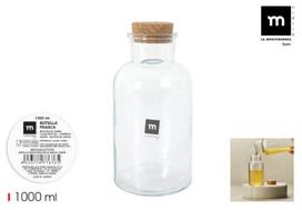 Butelis, su kamščiu, stiklas, 1 l, vnt, LDUVVL8433774776765