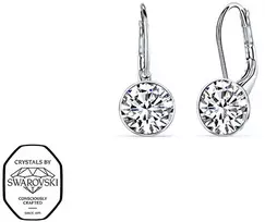 Crystalp Plieniniai auskarai su Swarovski kristalais Diana 4119.CRY.E