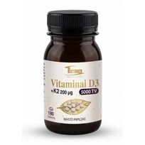 Futures Nutrition Vitamin D3 + K2 5000 TV Maisto papildas 180 vnt.