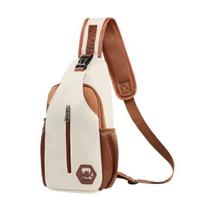 Moteriška vienos petnešos kuprinė per petį Sling bag, balta ruda
