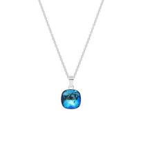 Kaklo papuošalas moterims DiamondSky "Glare (Bermuda Blue)" su Swarovski kristalais