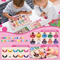 Magnetinis edukacinis labirintas Montessori Skaičiai ir Spalvos Princesė — montessori mediniai žaislai, skaičiavimo mokymasis vaikams, magnetinė medinė dėlionė, dovana trejų metų mergaitei, edukacinis kelionių žaislas