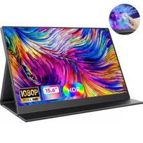 IPS nešiojamas ekranas, 15,6 colio nešiojamas monitorius, 1920x1080 raiškos monitorius su lietimui jautriu ekranu, kelioninis ekranas, USB-C, HDMI jungtys.
