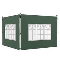 Pavėsinės sienelės su langais 3x3/3x4 m, 2 vnt., žalios