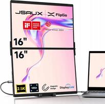 Nešiojamas 16" Pro 2.5K JSAUX FlipGo dvigubas monitorius