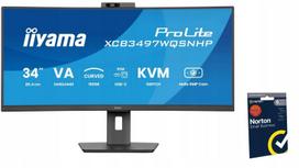 Monitorius iiyama ProLite XCB3497WQSNPH-B1 34" UWQHD 120Hz VA 0.4ms + Norton