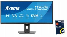 Monitorius iiyama ProLite XCB3497WQSNP-B1 34" UWQHD 120Hz VA 0.4ms su Norton