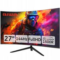 Žaidimų monitorius AIWA 27" 1920x1080 144Hz HDMI lenktas be rėmelio
