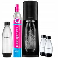Saturatorių rinkinys Sodastream Terra juodas, 3 buteliai (1 l + 2 x 0,5 l), CO2