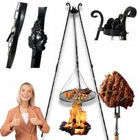 Grilio grotelės su grandinėmis, 60 cm, Garden Grill, trikojis