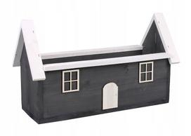 Medinė gėlių dėžė HERBS COTTAGE 42x18x14/25 cm, pilka
