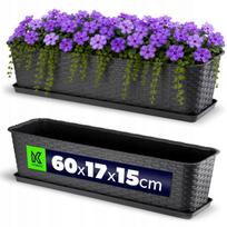 Balkoninė gėlių vazonas anthracite 60cm su stovu