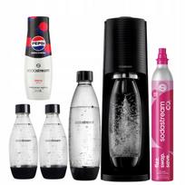 Vandens prisotinimo aparatas SodaStream Terra juodas, 3 buteliai, PepsiMax Cherry, CO2 balionėlis