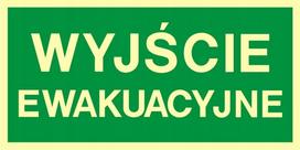 Avarinio išėjimo ženklas 10x20 PVC šviečiantis