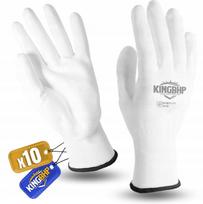 Darbo pirštinės ULTRA MANUAL POLYURETHANE PU baltos, 10 porų