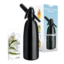 Soda sifonas, plieno, CO2, 1 l, juodas