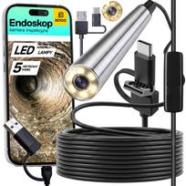 Endoskopinė 5 m LED kamera USB-C telefonams, 3in1, HD, IP67