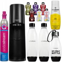 Vandens prisotinimo aparatas SodaStream Terra juodas, 3 buteliai, toniko sirupo rinkinys