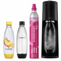 Vandens sotintuvas SodaStream Terra juodas su Fuse Peach buteliu