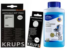 Kavos aparatų priežiūros rinkinys Krups F054, XS3000 tabletės 10 vnt, Latteo 250 ml