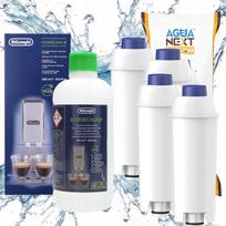 Kalkių šalinimo priemonė ir Agua Next vandens filtras Delonghi kavos aparatui, 4 vnt.