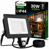Lauko LED halogeninis prožektorius 30W 4000K su judesio jutikliu IP44