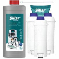 Kavos aparatų nukalkinimo skystis 1 l, 3 vandens filtrai Delonghi, pjaustyklė