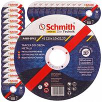 Metalo pjovimo diskas 125x1,0 mm kampiniam šlifuokliui Schmith, 25 vnt.