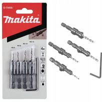 Grąžtų rinkinys su įgilintuvu medienai MAKITA D-73455 4/2,8/3,2/3,6 mm