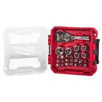 1/4” galvučių rinkinys su mini reketu ir antgaliais (25 vnt.) Milwaukee 4932499470