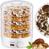 Grybų džiovyklė 500W, 6 padėklai, termoporė, 8 lygiai