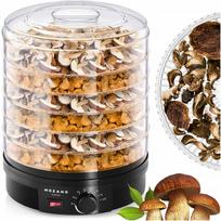 Maisto džiovyklė 500W, 6 padėklai, termoporinis jutiklis, 8 lygiai