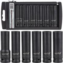 Smūginis 1/2 lizdinių raktų galvučių rinkinys, 10-21 mm, 6 vnt.
