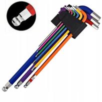 Ypač ilgas šešiakampių raktų rinkinys su rutuliuku 1.5-10mm CR-V S2 HRC, 9 vnt.