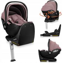 Automobilinė kėdutė Lionelo Moxie I-Size Pink Mauve su ISOFIX pasukama baze