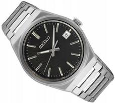 Vyriškas laikrodis Seiko SUR557P1, plonas korpusas, data, safyrinis stiklas, WR100