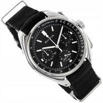 Vyriškas laikrodis Bulova 96A225 Lunar Remote Control, juodu dirželiu, su chronografu