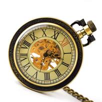 Kišeninis laikrodis mechaninis permatomas skeleton retro