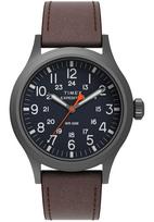 Vyriškas laikrodis TIMEX EXPEDITION su ruda apyranke, atsparus vandeniui WR50