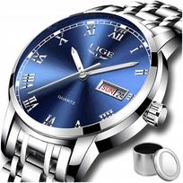 Vyriškas laikrodis LIGE Classic Elegant Steel, su data, 3 spalvos, dėžutė