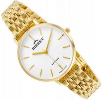 Moteriškas laikrodis Bisset BSBF32, 33 mm, safyrinis stiklas, Gold Swiss