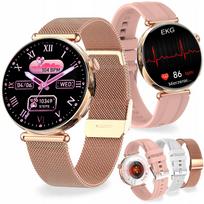 Moteriškas išmanusis laikrodis CardioWatch, EKG, skambučių funkcija, slėgio matuoklis, IP68, AMOLED