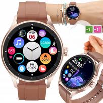 Moteriškas išmanusis laikrodis rose gold, ECG, pulsas, skambučiai