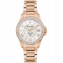 Moteriškas laikrodis Bulova 98R295 rožinio aukso spalvos