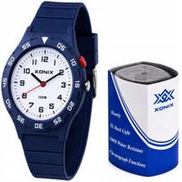 Laikrodis XONIX tamsiai mėlynas 10 ATM LED apšvietimas japoniškas mechanizmas Y121E