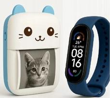 Išmanioji apyrankė Smart Band 6 mėlyna + mini termospauzdintuvas